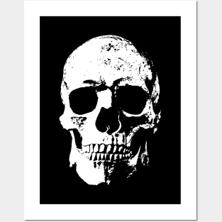 white skull Posters and Art